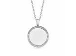 Kette mit Anhänger DKENIZ "925/- Sterling Silber rhodiniert Kreis Plättchen", weiß, Halsketten, Damen, 40cm+3cm, Silber 925 (Sterlingsilber), L: 43 B: 20mm, glänzend, Ketten mit Anhänger, B:20mm