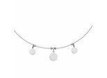 Kette mit Anhänger DKENIZ "925 Silber rhodiniert Plättchen 42+3cm lang", weiß, Halsketten, Damen, 42cm + 3cm, Silber 925 (Sterlingsilber), L: 45 B: 9,9mm, glänzend, Silberkette Ketten mit Anhänger, B:9,9mm