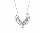 Kette mit Anhänger DKENIZ "925/- Sterling Silber Modern Design Silberkette", silber, Halsketten, Damen, 42cm + 3cm, Silber 925 (Sterlingsilber), L: 45 B: 26,5mm, glänzend, B:26,5mm