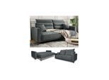 VitaliSpa Schlafsofa Gästesofa Boxspringsofa Caprioli Anthrazit Schlaffunktion 236x100 cm modern Wohnzimmer Sofa Wohnzimmercouch Loungesofa Schlafcouch Klappsofa Taschenfederkern 2-Sitzer