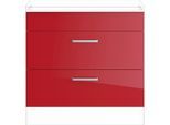 Kochfeldumbauschrank IMPULS KÜCHEN ""Turin", Breite/Höhe: 90/72,3 cm, mit Soft-Close", rot (rot hochglanz), B:90cm H:72,3cm T:57,9cm, Holzwerkstoff, Schränke, vormontiert, mit Auszügen, mit Kabelschutzboden