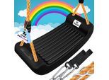 KIDIZ® Schaukel Kinderschaukel Set - Ink. Zubehör Schaukelsitz Schaukelbrett Garten Outdoor Indoor Brettschaukel für Kinder zum Schaukeln aus Kunststoff Höhenverstellbar Rutschfest