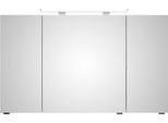 Badezimmerspiegelschrank SAPHIR "Serie 4010 Badezimmer-Spiegelschrank inkl. LED-Aufsatzleuchte", braun (halifax eiche quer nachbildung), B:120cm H:73,8cm T:17cm, Holzwerkstoff, Schränke, Badschrank 120 cm breit, 3 Türen, 6 Glas-Einlegeböden, inkl Türdämpfer