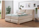 Boxspringbett HOME AFFAIRE "Breitenthal", beige, B:192cm L:222cm, Komplettbetten, Boxspringbett, abnehmbare Rückenkissen mit Klettband