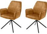 MCA furniture Esszimmerstuhl »Ottawa mit Armlehne«, (Set), 2 St., Vintage, Vintage Veloursoptik mit Keder, Stuhl belastbar...