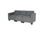 Modular 3-Sitzer Sofa Couch Moncalieri, Stoff/Textil ~ grau