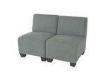 Modular 2-Sitzer Sofa Couch Lyon, Stoff/Textil ~ grau, ohne Armlehnen
