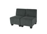 Modular 2-Sitzer Sofa Couch Moncalieri, Stoff/Textil ~ anthrazit-grau, ohne Armlehnen