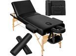 tectake® 3 Zonen Massageliege-Set, Breite 70 cm, Polsterung 7,5 cm, mit Holzgestell, 218 x 102 x 90 cm