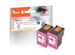 Peach HP 62 c 2 Druckköpfe 2*col ersetzt HP No. 62 c*2, C2P06AE*2 für z.B. HP Envy 7640 e-All-in-One, HP Envy 5540 e-All-in-One, HP OfficeJet 5742 (wiederaufbereitet)