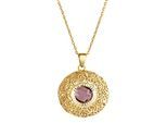 Kette mit Anhänger "Gold 333 mit echtem Amethyst 8mm", gelb, FASCINATION BY ELLEN K., Halsketten, Damen, 42/45cm, Gold, L: 45 B: 19,5mm, glänzend, B:19,5mm