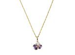 Kette mit Anhänger "Gold 375 mit echtem Amethyst + Zirkonia", gelb, FASCINATION BY ELLEN K., Halsketten, Damen, 43cm, Gold, L: 43 B: 10mm, glänzend, B:10mm
