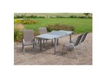 Merxx Tischgruppe Amalfi, 5-tlg. ca. 160/220 x 90 cm, taupe