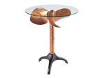 riess-ambiente Beistelltisch OCEAN - Handgefertigter Beistelltisch 75cm kupfer schwarz Glasplatte rund Metall maritim