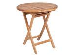 riess-ambiente Gartentisch EMPIRE TEAK - massiv 70cm natur Teakholz rund klappbar Balkontisch Outdoor