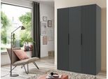 Wimex Drehtürenschrank »Andorra by fresh to go«, Mit 3D-Leisten für Akustikpaneel-Optik