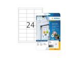 HERMA Wetterfeste Folien-Etiketten A4, 66,0 x 33,8 mm, weiß, wiederablösbar