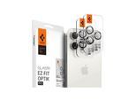 Spigen Glass tR EZ Fit Optik Pro 2 Pack - white titanium - iPhone 15 Pro/15 Pro Max
