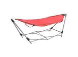 vidaXL Hängematte mit faltbarem Ständer Rot