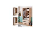 Vicco Kleiderschrank Elmo Eiche 100 x 200 cm mit 2 Schubladen