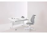 Schreibtischstuhl PAIDI "JOOKI S" Stühle Gr. B/H/T: 44 cm x 100 cm x 52 cm, Microfaser meliert, Kunststoff, weiß (steingrau, weiß, weiß) Drehstühle ergonomisch mitwachsend