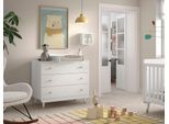 Babymöbel-Set VIPACK, weiß, B:100cm H:103cm T:57cm, MDF, Schlafzimmermöbel-Sets, best. aus Schubladen-Kommode und Wickelaufsatz, Ausf. Weiß