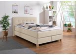 Boxspringbett HOME AFFAIRE "Fargo", beige, B:153cm L:227cm, Struktur fein (100% Polyester);Samtstoff (100% Polyester), Komplettbetten, Boxspringbett, in Überlänge 220 cm, mit Topper, 3 Ausführungen, 4, Breiten