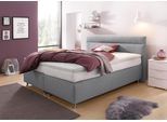 Boxspringbett, grau (strukturstoff grau), ohne LED-Beleuchtung, Liegefläche B/L: 180cm x 200cm, H3, 5-Zonen-Tonnentaschen-Federkernmatratze, Bezug Unterbox und Kopfteil: Strukturstoff (77% Polyester und 23% Viskose);Bezug Obermatratze 100% Polyester, waschbar bis 60C, WESTFALIA SCHLAFKOMFORT, Komplettbetten, Boxspringbett, wahlweise mit LED-Beleuchtung