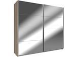 Schwebetürenschrank WIMEX "Easy", braun (struktureichefarben hell, spiegel), B:225cm H:210cm T:65cm, Schränke, Schwebetürenschrank, mit Vollspiegel