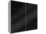 Schwebetürenschrank WIMEX "Easy", schwarz-weiß (weiß, schwarzglas), B:225cm H:210cm T:65cm, Schränke, Schwebetürenschrank, mit Vollglas