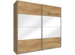 Schwebetürenschrank WIMEX "Easy", braun (plankeneichefarben, weißglas), B:270cm H:210cm T:65cm, Schränke, Schwebetürenschrank, mit Teilglas