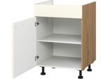 Kochfeldumbauschrank KOCHSTATION "KS-Trea KBL60", weiß (magnolie, eiche astig), B:60cm H:75cm T:56cm, Schränke, mit einem Einlegeboden, Breite 60 cm, Höhe 75 cm
