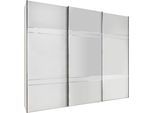 Schwebetürenschrank WIEMANN "Rialto", weiß (weiß, glas), B:278,9cm H:236cm T:67cm, Schränke, Schwebetürenschrank, hochwertige Glasfront mit Querriegeln