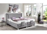 Boxbett, grau (hellgrau), B:214cm L:214cm, Bezug der Obermatratze: 100% Polyester, abnehmbar und waschbar bis 60C;Box und Kopfteil: Mikrovelours (100% Polyester), WESTFALIA SCHLAFKOMFORT, Komplettbetten, Boxspringbett, mit Motor