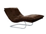 Relaxliege W.SCHILLIG "daily dreams", braun (chocolate s37), B:95cm H:91cm T:170cm, Stoff S37 (100% Polyester), Sofas, in Waffelkissen-Optik, wahlweise mit Motor, silber matt, in 2 Breiten