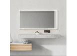 PACO HOME Wandleuchte "BECKY", silber, Gr. ca. 80 x 60cm, Lampen, Beleuchteter Spiegel LED Backlight Touch-Schalter Wandspiegel 4000 K, LED Badleuchte