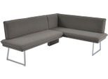 Eckbank K+W KOMFORT & WOHNEN, braun (schlamm), H:86cm T:60cm, Sitzbänke, Eckbank, mit Sattlernaht und schmaler Kufe, langer Schenkel rechts oder links