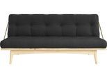 Schlafsofa KARUP DESIGN "Folk", grau (dunkelgrau), B:190cm H:90cm T:130cm, 80% Baumwolle + 20% polyester, Sofas, Schlafsofa, aus massiven Kiefernholz, inkl. Futonmatratze