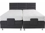 Boxbett, grau, B:214cm L:210cm, Box und Kopfteil: Feinstrukturstoff (77% Polyester und 23% Viskose);Bezug der Obermatratze: 100% Polyester, WESTFALIA SCHLAFKOMFORT, Komplettbetten, Boxspringbett, mit Motor in diversen Ausführungen