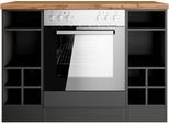 Herdumbauschrank KOCHSTATION "KS-Lana", grau (matt grau, wotaneiche), B:120cm H:86cm T:60cm, Holzwerkstoff, MDF, Schränke, Herdumbauschrank, Breite 120 cm