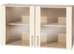 Glashängeschrank WIHO KÜCHEN "Kiel", beige (front: magnolia, korpus: sonoma eiche), B:100cm H:56,5cm T:35cm, Schränke, Front mit Glaseinsatz