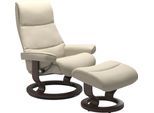 Fußhocker STRESSLESS "View", beige (cream batick), B:57cm H:40cm T:47cm, Leder BATICK: BATICK ist ein leicht korrigiertes, durchgefärbtes und genarbtes Möbelleder, bei dem die meisten Unebenheiten und Spuren in der Regel entfernt wurden., Leder PALOMA: PALOMA ist ein durchgefärbtes Semianilin-Möbelleder mit natürlicher Narbung., ROHLEDER Stoff Q2 FARON: Ein fester zuverlässiger Bouclu00e9 mit eine