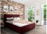 Polsterbett HOME AFFAIRE "Vaine", rot (bordeaux), B:211cm H:96cm L:245cm, Samtoptik (100% Polyester), Betten, Polsterbett, in 5 Breiten, auch in Länge 220 cm, incl. Roll-Lattenrost