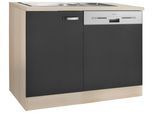 Spülenschrank OPTIFIT "Faro", grau (anthrazit), B:110cm H:84,8cm T:60cm, Schränke, mit Tür/Sockel für Geschirrspüler