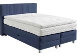 Boxspringbett, blau (navy), B:155cm L:210cm, Bezug: 100% Polyester;Polsterung: 100% Polyester, WESTFALIA SCHLAFKOMFORT, Komplettbetten, Boxspringbett, wahlweise mit Bettkasten und Topper