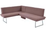 Eckbank K+W KOMFORT & WOHNEN, rosa (rose), H:86cm T:60cm, Sitzbänke, Eckbank, mit Sattlernaht und schmaler Kufe, langer Schenkel rechts oder links