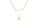 Kette mit Anhänger KUZZOI "Herren Layer Figaro Venezianer Plättchen 925 Silber", gold, Halsketten, Damen, 50, ohne Stein, Silber 925 (Sterlingsilber), L: 50