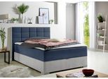 Boxspringbett MAINTAL, blau, L:210cm, Bezug Microfaser aus 100% Polyester, Komplettbetten, Boxspringbett, mit Bettkasten und Topper
