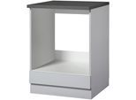 Herdumbauschrank WIHO KÜCHEN "Michigan", grau (front und korpus: steel grau, arbeitsplatte: granit grau), B:60cm H:85cm T:60cm, Schränke, Herdumbauschrank
