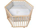Laufgitter ROBA "Liebhabär, natur, 6-eckig", Baby, beige (natur), Laufställe, mit Stoffeinlage und Nestchen
